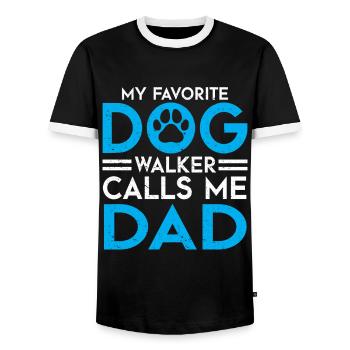 Dog Sitter Gift, Professional Dog Sitter - Men's Ringer Shirt - black/white - Front - AI Model Female 172 light (172cm) & AI Model Male 178 light (178cm)