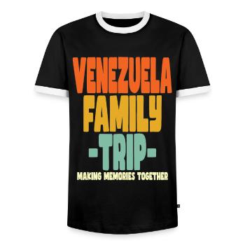 Venezuela Family Trip Holidays - Men's Ringer Shirt - black/white - Front - AI Model Female 172 light (172cm) & AI Model Male 178 light (178cm)