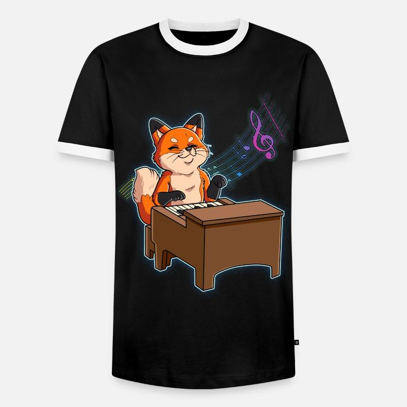 Fuchs Piano Player - Men's Ringer Shirt - black/white