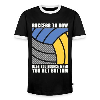 Le succès du volleyball de plage est la hauteur du ballon de plage - T-shirt contrasté Homme - noir/blanc - Devant - AI Model Female 172 light (172cm) & AI Model Male 178 light (178cm)