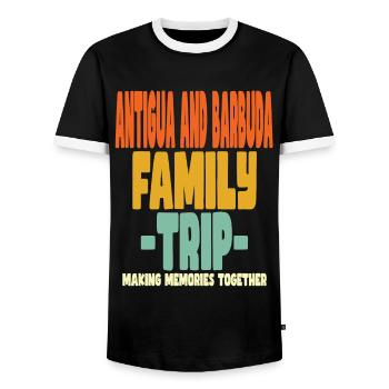 Antigua And Barbuda Family Trip Urlaub - Männer Kontrast-T-Shirt - Schwarz/Weiß - Vorne - AI Model Female 172 light (172cm) & AI Model Male 178 light (178cm)