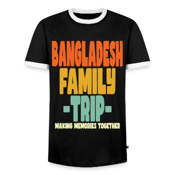 Vacances en famille au Bangladesh - T-shirt contrasté Homme - noir/blanc - Devant - AI Model Female 172 light (172cm) & AI Model Male 178 light (178cm)