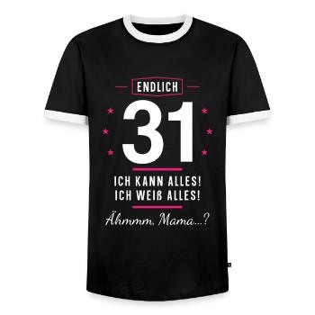 Endlich 31 Geburtstag Ich Kann Alles Ich Weiß - Männer Kontrast-T-Shirt - Schwarz/Weiß - Vorne - AI Model Female 172 light (172cm) & AI Model Male 178 light (178cm)