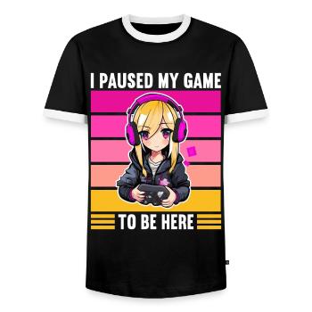 Console de jeu PC Gamer Girl Gamer Girl - T-shirt contrasté Homme - noir/blanc - Devant - AI Model Female 172 light (172cm) & AI Model Male 178 light (178cm)