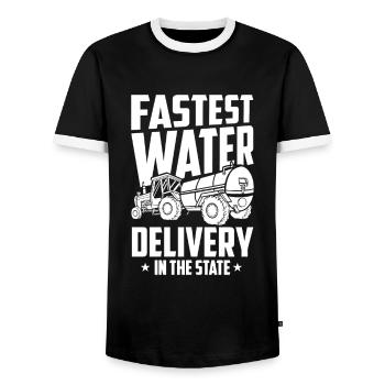 Truck Driver Trucker Truck Driver - Men's Ringer Shirt - black/white - Front - AI Model Female 172 light (172cm) & AI Model Male 178 light (178cm)