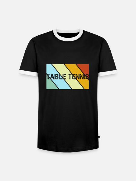 Table Tennis Retro - Men's Ringer Shirt - black/white