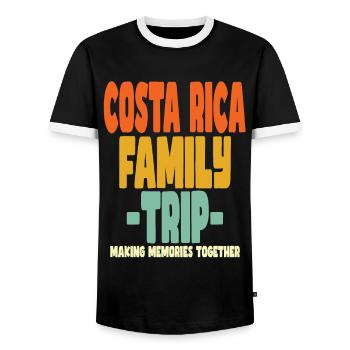 Costa Rica Family Trip Vacations - Men's Ringer Shirt - black/white - Front - AI Model Female 172 light (172cm) & AI Model Male 178 light (178cm)