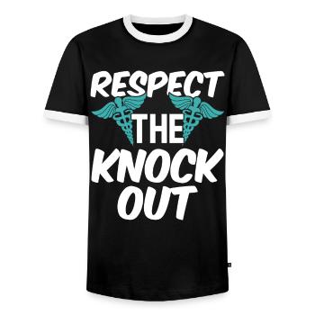 Anesthesiologist Anesthesiology - Men's Ringer Shirt - black/white - Front - AI Model Female 172 light (172cm) & AI Model Male 178 light (178cm)