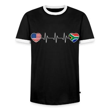 Südafrika - Männer Kontrast-T-Shirt - Schwarz/Weiß - Vorne - AI Model Female 172 light (172cm) & AI Model Male 178 light (178cm)
