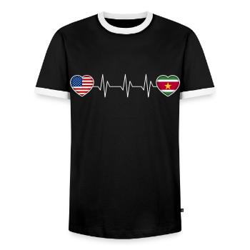 Suriname - Männer Kontrast-T-Shirt - Schwarz/Weiß - Vorne - AI Model Female 172 light (172cm) & AI Model Male 178 light (178cm)
