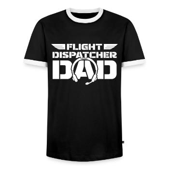 Distributeur de vols du centre de contrôle des appels d’urgence - T-shirt contrasté Homme - noir/blanc - Devant - AI Model Female 172 light (172cm) & AI Model Male 178 light (178cm)