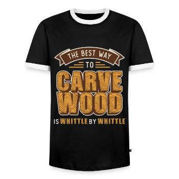 Wood Carving The Best Way To Carve Wood Woodworker - Men's Ringer Shirt - black/white - Front - AI Model Female 172 light (172cm) & AI Model Male 178 light (178cm)
