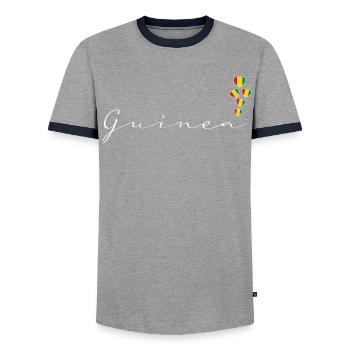 Guinée - T-shirt contrasté Homme - gris/marine  - Devant - AI Model Female 172 light (172cm) & AI Model Male 178 light (178cm)