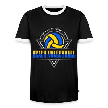 Volleyball de plage Rêver des vendredis et du beachball - T-shirt contrasté Homme - noir/blanc - Devant - AI Model Female 172 light (172cm) & AI Model Male 178 light (178cm)
