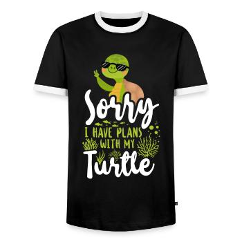 Sea Turtle Tortoise Sunglasses - Männer Kontrast-T-Shirt - Schwarz/Weiß - Vorne - AI Model Female 172 light (172cm) & AI Model Male 178 light (178cm)