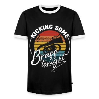 Kicking Some Brass Tonight Baryton. - T-shirt contrasté Homme - noir/blanc - Devant - AI Model Female 172 light (172cm) & AI Model Male 178 light (178cm)