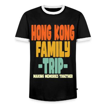 Hong Kong Family Trip Urlaub - Männer Kontrast-T-Shirt - Schwarz/Weiß - Vorne - AI Model Female 172 light (172cm) & AI Model Male 178 light (178cm)