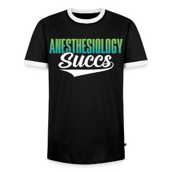 Anaesthetist - Men's Ringer Shirt - black/white - Front - AI Model Female 172 light (172cm) & AI Model Male 178 light (178cm)