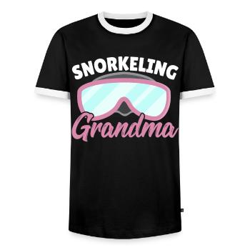 Snorkeling Granny Snorkel Diving Diving - T-shirt contrasté Homme - noir/blanc - Devant - AI Model Female 172 light (172cm) & AI Model Male 178 light (178cm)