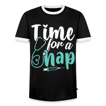 Anesthesiologist Anesthesiology - Men's Ringer Shirt - black/white - Front - AI Model Female 172 light (172cm) & AI Model Male 178 light (178cm)