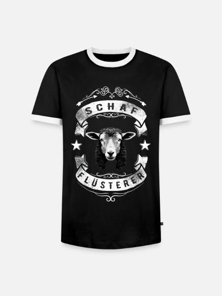 Schafflüsterer - Schaf Silhouette - Männer Kontrast-T-Shirt - Schwarz/Weiß