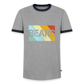 Ours Rétro - T-shirt contrasté Homme - gris/marine  - Devant - AI Model Female 172 light (172cm) & AI Model Male 178 light (178cm)
