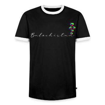 Baloutchistan - T-shirt contrasté Homme - noir/blanc - Devant - AI Model Female 172 light (172cm) & AI Model Male 178 light (178cm)