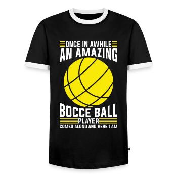 Balle de pétanque de temps en temps Un sport de balle incroyable - T-shirt contrasté Homme - noir/blanc - Devant - AI Model Female 172 light (172cm) & AI Model Male 178 light (178cm)