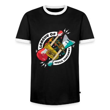Professeur de musique Ligue des professeurs de musique - T-shirt contrasté Homme - noir/blanc - Devant - AI Model Female 172 light (172cm) & AI Model Male 178 light (178cm)