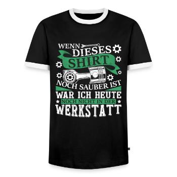 KFZ Mechaniker Sprüche Werkstatt - Männer Kontrast-T-Shirt - Schwarz/Weiß - Vorne - AI Model Female 172 light (172cm) & AI Model Male 178 light (178cm)