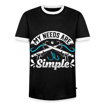 Speerfischer My Needs are Simple Spearfishing - Männer Kontrast-T-Shirt - Schwarz/Weiß - Vorne - AI Model Female 172 light (172cm) & AI Model Male 178 light (178cm)