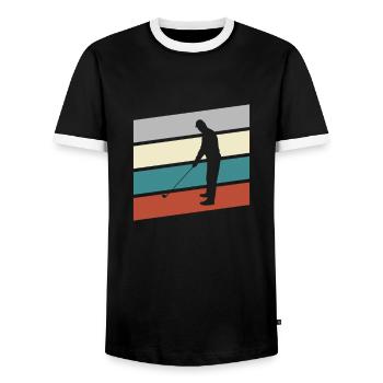 Golf Retro - Männer Kontrast-T-Shirt - Schwarz/Weiß - Vorne - AI Model Female 172 light (172cm) & AI Model Male 178 light (178cm)