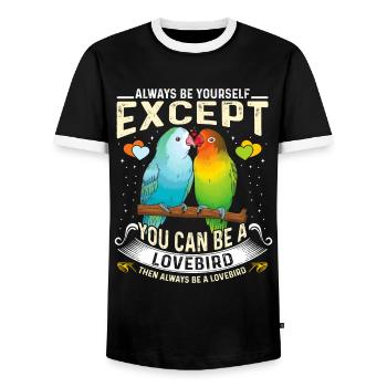 Les tourtereaux Toujours toi sauf que tu peux être un tourtereau - T-shirt contrasté Homme - noir/blanc - Devant - AI Model Female 172 light (172cm) & AI Model Male 178 light (178cm)