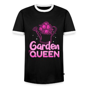 Garden Queen - Garden lovers - Men's Ringer Shirt - black/white - Front - AI Model Female 172 light (172cm) & AI Model Male 178 light (178cm)