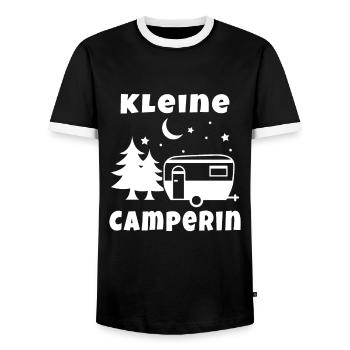 Nachwuchs Camper Nachwuchscamper Camping Wohnmobil - Männer Kontrast-T-Shirt - Schwarz/Weiß - Vorne - AI Model Female 172 light (172cm) & AI Model Male 178 light (178cm)