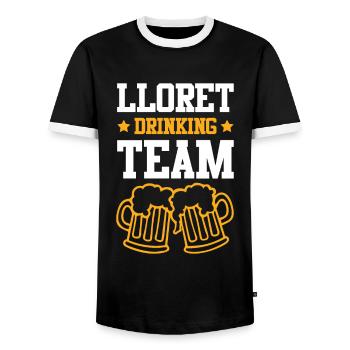 Lloret De Mar Équipe de Boisson - T-shirt contrasté Homme - noir/blanc - Devant - AI Model Female 172 light (172cm) & AI Model Male 178 light (178cm)