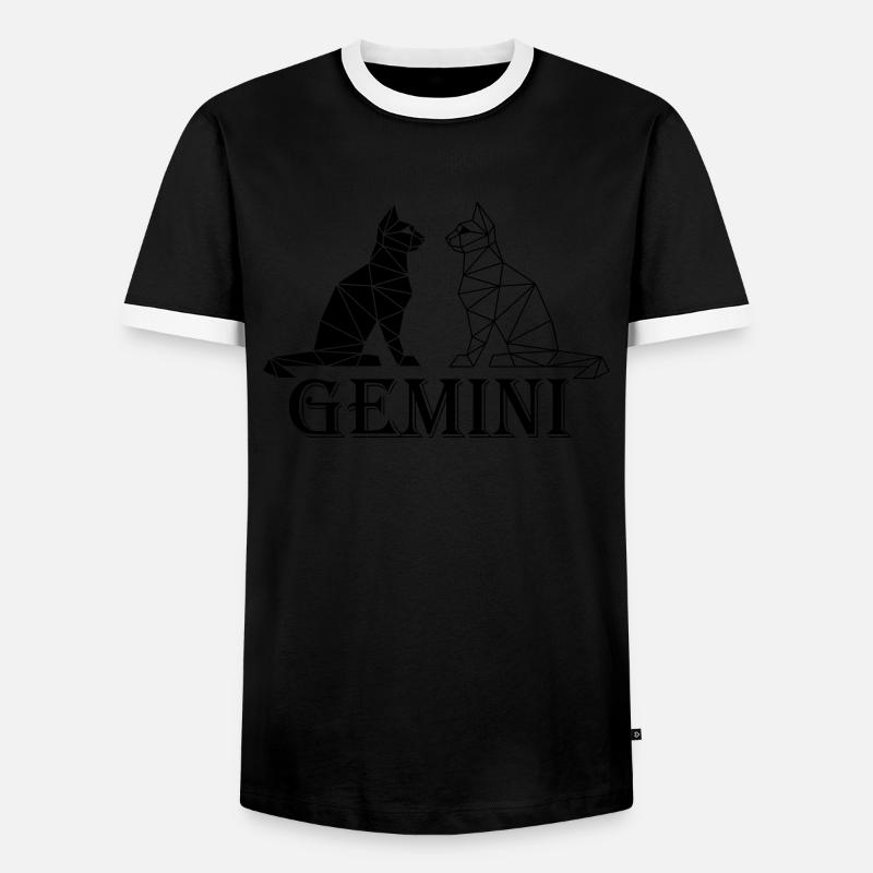 Gemini - Men's Ringer Shirt - black/white