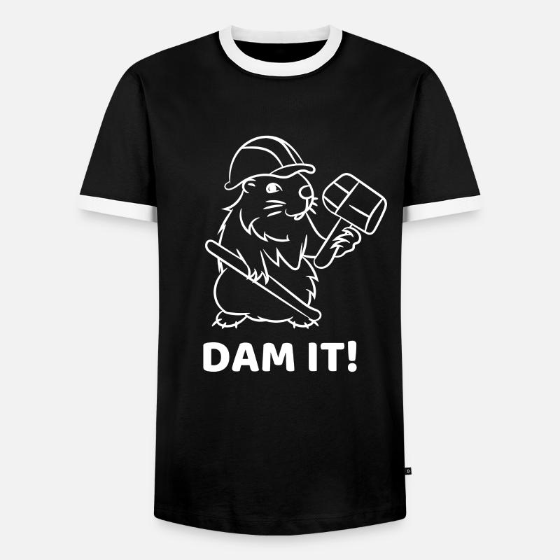 Dam It - Men's Ringer Shirt - black/white