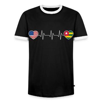 Togo - Männer Kontrast-T-Shirt - Schwarz/Weiß - Vorne - AI Model Female 172 light (172cm) & AI Model Male 178 light (178cm)