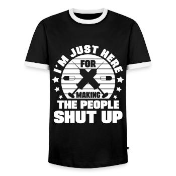 Je suis ici pour faire taire les gens Anesthésiste - T-shirt contrasté Homme - noir/blanc - Devant - AI Model Female 172 light (172cm) & AI Model Male 178 light (178cm)