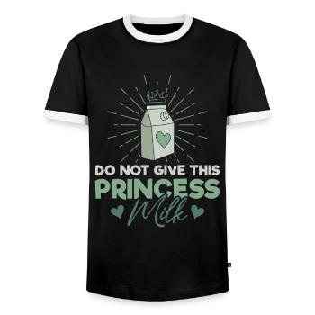 Lactose intolerance - intolerance milk cheese - Men's Ringer Shirt - black/white - Front - AI Model Female 172 light (172cm) & AI Model Male 178 light (178cm)