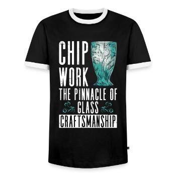 Chip Work - Le summum de l’artisanat du verre - Chip - T-shirt contrasté Homme - noir/blanc - Devant - AI Model Female 172 light (172cm) & AI Model Male 178 light (178cm)