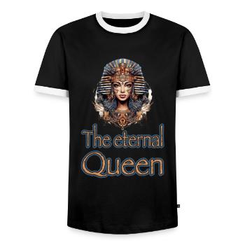 The Eternal Quenn Ägypten Königin Kleopatra - Männer Kontrast-T-Shirt - Schwarz/Weiß - Vorne - AI Model Female 172 light (172cm) & AI Model Male 178 light (178cm)
