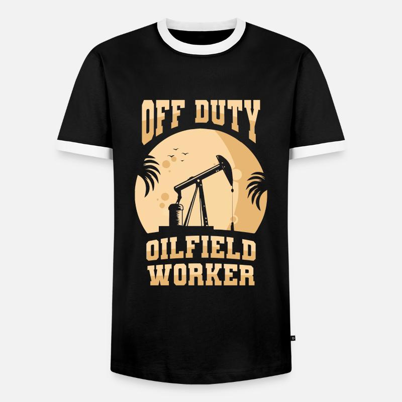 Ölfeld Bohrinsel Cool - Männer Kontrast-T-Shirt - Schwarz/Weiß