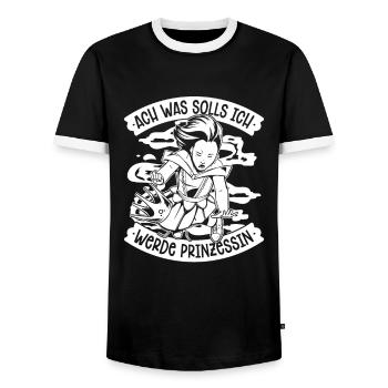 Prinzessin - Männer Kontrast-T-Shirt - Schwarz/Weiß - Vorne - AI Model Female 172 light (172cm) & AI Model Male 178 light (178cm)
