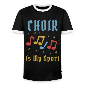Funny Choir est mon sport Choristes Choristes Chanteur - T-shirt contrasté Homme - noir/blanc - Devant - AI Model Female 172 light (172cm) & AI Model Male 178 light (178cm)