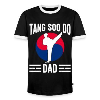 Tang so Do Gift - Men's Ringer Shirt - black/white - Front - AI Model Female 172 light (172cm) & AI Model Male 178 light (178cm)