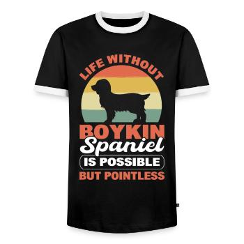Ein Leben ohne Boykin Spaniel ist möglich, aber - Männer Kontrast-T-Shirt - Schwarz/Weiß - Vorne - AI Model Female 172 light (172cm) & AI Model Male 178 light (178cm)