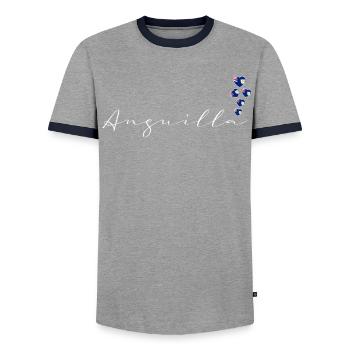 Anguilla - T-shirt contrasté Homme - gris/marine  - Devant - AI Model Female 172 light (172cm) & AI Model Male 178 light (178cm)