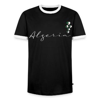 Algeria - Men's Ringer Shirt - black/white - Front - AI Model Female 172 light (172cm) & AI Model Male 178 light (178cm)